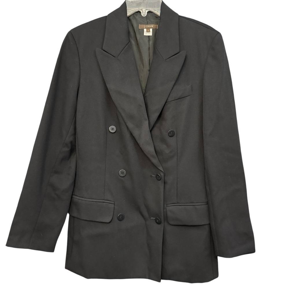 J.Crew Black Wool Blazer Women’s Size 4 Double Breasted Jacket Made in Japan